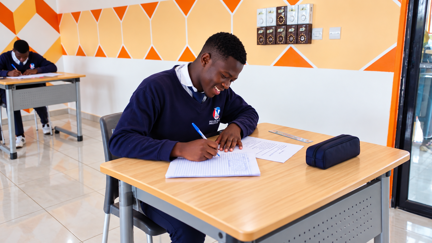 Élèves en classe au Collège CEFAT